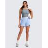 imageCRZ YOGA Womens Butterluxe Double Lined Cropped Tops High Neck Racerback Tanks Sleeveless Casual Workout Crop ShirtsBelgian Blue