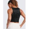 imageCRZ YOGA Womens Butterluxe Double Lined Cropped Tops High Neck Racerback Tanks Sleeveless Casual Workout Crop ShirtsBlack Tie Dye Flowers