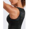imageCRZ YOGA Womens Butterluxe Double Lined Cropped Tops High Neck Racerback Tanks Sleeveless Casual Workout Crop ShirtsBlack Tie Dye Flowers