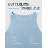 imageCRZ YOGA Womens Butterluxe Double Lined Cropped Tops High Neck Racerback Tanks Sleeveless Casual Workout Crop ShirtsCambric Blue