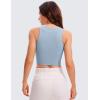 imageCRZ YOGA Womens Butterluxe Double Lined Cropped Tops High Neck Racerback Tanks Sleeveless Casual Workout Crop ShirtsCambric Blue