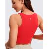imageCRZ YOGA Womens Butterluxe Double Lined Cropped Tops High Neck Racerback Tanks Sleeveless Casual Workout Crop ShirtsDeep Red