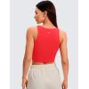imageCRZ YOGA Womens Butterluxe Double Lined Cropped Tops High Neck Racerback Tanks Sleeveless Casual Workout Crop ShirtsDeep Red