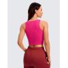 imageCRZ YOGA Womens Butterluxe Double Lined Cropped Tops High Neck Racerback Tanks Sleeveless Casual Workout Crop ShirtsGranita Pink