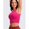 imageCRZ YOGA Womens Butterluxe Double Lined Cropped Tops High Neck Racerback Tanks Sleeveless Casual Workout Crop ShirtsGranita Pink
