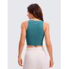 imageCRZ YOGA Womens Butterluxe Double Lined Cropped Tops High Neck Racerback Tanks Sleeveless Casual Workout Crop ShirtsGreen Jade