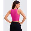 imageCRZ YOGA Womens Butterluxe Double Lined Cropped Tops High Neck Racerback Tanks Sleeveless Casual Workout Crop ShirtsHibiscus Purple