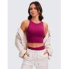 imageCRZ YOGA Womens Butterluxe Double Lined Cropped Tops High Neck Racerback Tanks Sleeveless Casual Workout Crop ShirtsMagenta Purple