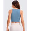 imageCRZ YOGA Womens Butterluxe Double Lined Cropped Tops High Neck Racerback Tanks Sleeveless Casual Workout Crop ShirtsUniverse Blue