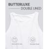 imageCRZ YOGA Womens Butterluxe Double Lined Cropped Tops High Neck Racerback Tanks Sleeveless Casual Workout Crop ShirtsWhite