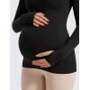imageCRZ YOGA Womens Butterluxe Long Sleeve Maternity Tops Crewneck Pregnancy Basic Shirts Soft Athletic Yoga Casual Tee BlousesBlack