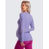 imageCRZ YOGA Womens Butterluxe Long Sleeve Maternity Tops Crewneck Pregnancy Basic Shirts Soft Athletic Yoga Casual Tee BlousesDark Lavender Purple