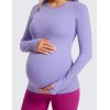 imageCRZ YOGA Womens Butterluxe Long Sleeve Maternity Tops Crewneck Pregnancy Basic Shirts Soft Athletic Yoga Casual Tee BlousesDark Lavender Purple