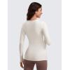 imageCRZ YOGA Womens Butterluxe Long Sleeve Maternity Tops Crewneck Pregnancy Basic Shirts Soft Athletic Yoga Casual Tee BlousesMilky White Bone