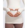imageCRZ YOGA Womens Butterluxe Long Sleeve Maternity Tops Crewneck Pregnancy Basic Shirts Soft Athletic Yoga Casual Tee BlousesMilky White Bone