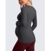 imageCRZ YOGA Womens Butterluxe Long Sleeve Maternity Tops Crewneck Pregnancy Basic Shirts Soft Athletic Yoga Casual Tee BlousesMysterious Grey