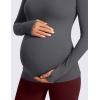 imageCRZ YOGA Womens Butterluxe Long Sleeve Maternity Tops Crewneck Pregnancy Basic Shirts Soft Athletic Yoga Casual Tee BlousesMysterious Grey