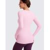 imageCRZ YOGA Womens Butterluxe Long Sleeve Maternity Tops Crewneck Pregnancy Basic Shirts Soft Athletic Yoga Casual Tee BlousesPink Peony