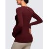 imageCRZ YOGA Womens Butterluxe Long Sleeve Maternity Tops Crewneck Pregnancy Basic Shirts Soft Athletic Yoga Casual Tee BlousesRed Merlot