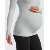 imageCRZ YOGA Womens Butterluxe Long Sleeve Maternity Tops Crewneck Pregnancy Basic Shirts Soft Athletic Yoga Casual Tee BlousesSterling