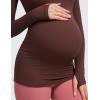 imageCRZ YOGA Womens Butterluxe Long Sleeve Maternity Tops Crewneck Pregnancy Basic Shirts Soft Athletic Yoga Casual Tee BlousesTaupe