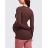 imageCRZ YOGA Womens Butterluxe Long Sleeve Maternity Tops Crewneck Pregnancy Basic Shirts Soft Athletic Yoga Casual Tee BlousesTaupe
