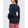 imageCRZ YOGA Womens Butterluxe Long Sleeve Maternity Tops Crewneck Pregnancy Basic Shirts Soft Athletic Yoga Casual Tee BlousesTrue Navy