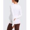 imageCRZ YOGA Womens Butterluxe Long Sleeve Maternity Tops Crewneck Pregnancy Basic Shirts Soft Athletic Yoga Casual Tee BlousesWhite