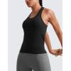 imageCRZ YOGA Womens Seamless Racerback Tank Scoop Neck Breathable Running Workout Tops Athletic Gym Sleeveless ShirtsBlack