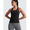 imageCRZ YOGA Womens Seamless Racerback Tank Scoop Neck Breathable Running Workout Tops Athletic Gym Sleeveless ShirtsBlack