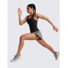 imageCRZ YOGA Womens Seamless Racerback Tank Scoop Neck Breathable Running Workout Tops Athletic Gym Sleeveless ShirtsBlack