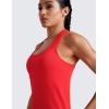 imageCRZ YOGA Womens Seamless Racerback Tank Scoop Neck Breathable Running Workout Tops Athletic Gym Sleeveless ShirtsDeep Red