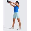 imageCRZ YOGA Womens Seamless Racerback Tank Scoop Neck Breathable Running Workout Tops Athletic Gym Sleeveless ShirtsSparkle Blue