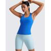 imageCRZ YOGA Womens Seamless Racerback Tank Scoop Neck Breathable Running Workout Tops Athletic Gym Sleeveless ShirtsSparkle Blue
