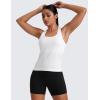 imageCRZ YOGA Womens Seamless Racerback Tank Scoop Neck Breathable Running Workout Tops Athletic Gym Sleeveless ShirtsWhite