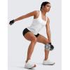 imageCRZ YOGA Womens Seamless Racerback Tank Scoop Neck Breathable Running Workout Tops Athletic Gym Sleeveless ShirtsWhite