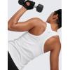 imageCRZ YOGA Womens Seamless Racerback Tank Scoop Neck Breathable Running Workout Tops Athletic Gym Sleeveless ShirtsWhite