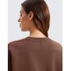 imageCRZ YOGA Womens SoftAura Crewneck Sweatshirt Long Sleeve Workout Casual Pullover Basic Fall TopsCoffee Brown