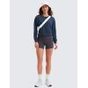 imageCRZ YOGA Womens SoftAura Crewneck Sweatshirt Long Sleeve Workout Casual Pullover Basic Fall TopsInk Blue