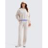 imageCRZ YOGA Womens SoftAura Crewneck Sweatshirt Long Sleeve Workout Casual Pullover Basic Fall TopsMilky White Bone