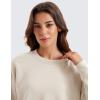 imageCRZ YOGA Womens SoftAura Crewneck Sweatshirt Long Sleeve Workout Casual Pullover Basic Fall TopsMojave Tan