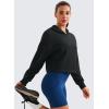 imageCRZ YOGA Womens SoftAura Cropped Hoodie Long Sleeve Hooded Sweatshirt Basic Workout Casual PulloverBlack