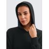 imageCRZ YOGA Womens SoftAura Cropped Hoodie Long Sleeve Hooded Sweatshirt Basic Workout Casual PulloverBlack