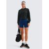 imageCRZ YOGA Womens SoftAura Cropped Hoodie Long Sleeve Hooded Sweatshirt Basic Workout Casual PulloverBlack