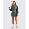 imageCRZ YOGA Womens SoftAura Cropped Hoodie Long Sleeve Hooded Sweatshirt Basic Workout Casual PulloverGrey Sage