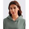 imageCRZ YOGA Womens SoftAura Cropped Hoodie Long Sleeve Hooded Sweatshirt Basic Workout Casual PulloverGrey Sage