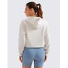 imageCRZ YOGA Womens SoftAura Cropped Hoodie Long Sleeve Hooded Sweatshirt Basic Workout Casual PulloverMilky White