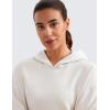 imageCRZ YOGA Womens SoftAura Cropped Hoodie Long Sleeve Hooded Sweatshirt Basic Workout Casual PulloverMilky White
