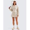 imageCRZ YOGA Womens SoftAura Cropped Hoodie Long Sleeve Hooded Sweatshirt Basic Workout Casual PulloverMojave Tan