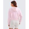 imageCRZ YOGA Womens SoftAura Cropped Hoodie Long Sleeve Hooded Sweatshirt Basic Workout Casual PulloverStrawberry Pink